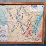 School poster physical map Nod and Eastern 1960 vintage
