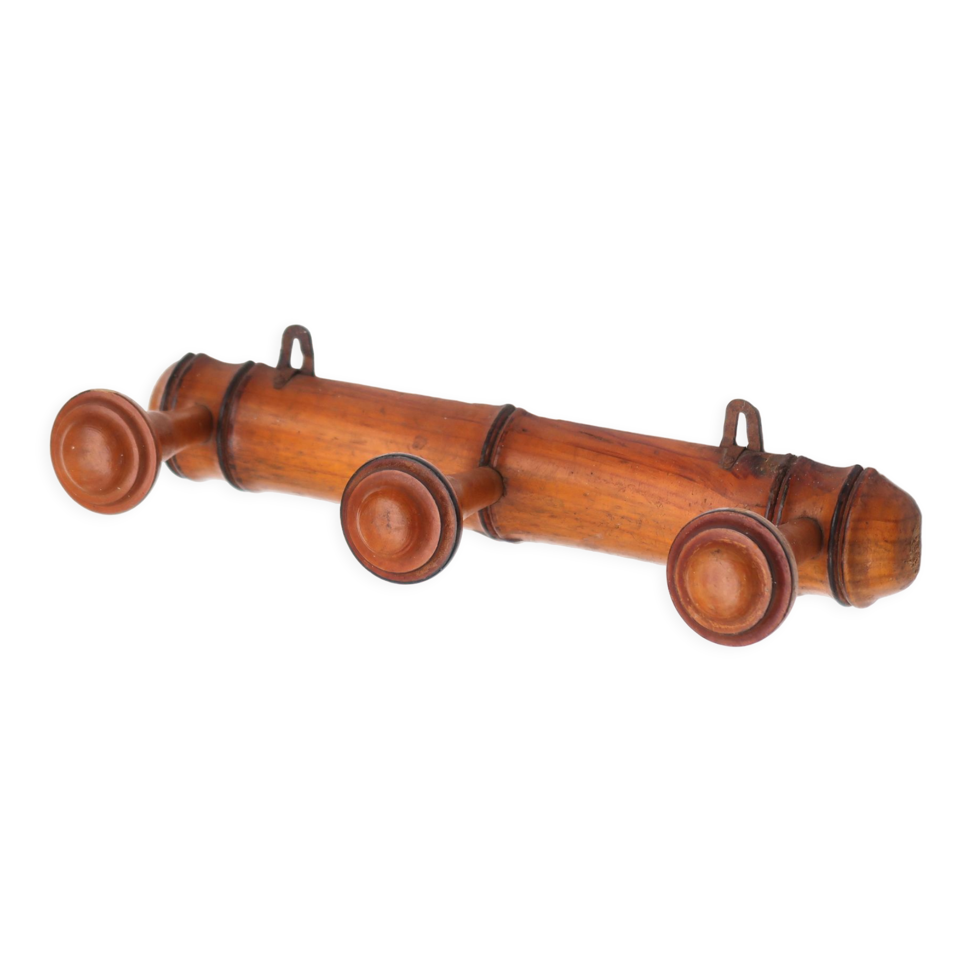 Turned wooden coat rack, 30s
