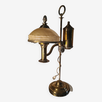 Oil lamp in brass and copper
