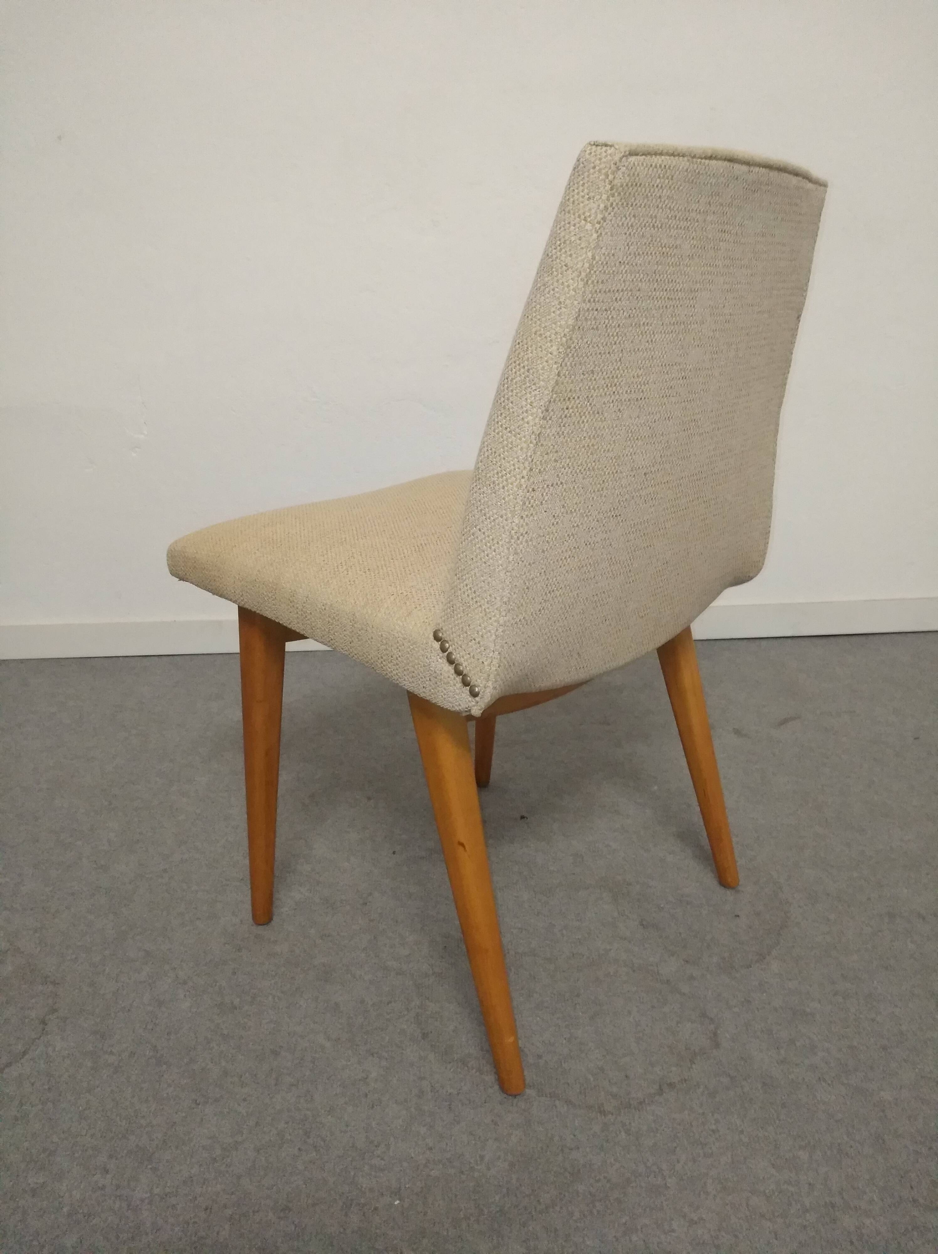 Pair of cocktail chairs in beech, Eastern Europe circa 1960.