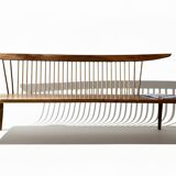 Large bench in solid walnut