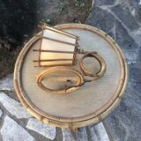 Pair rattan sconces
