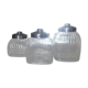 three large glass jars