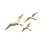 Trio of seagulls in brass