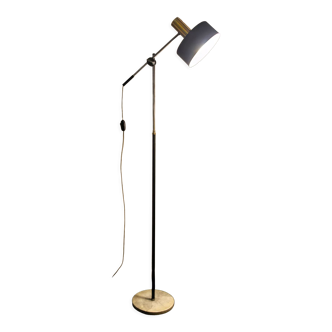 Directional lamp in golden, chromed, marble metal. Italy 60s