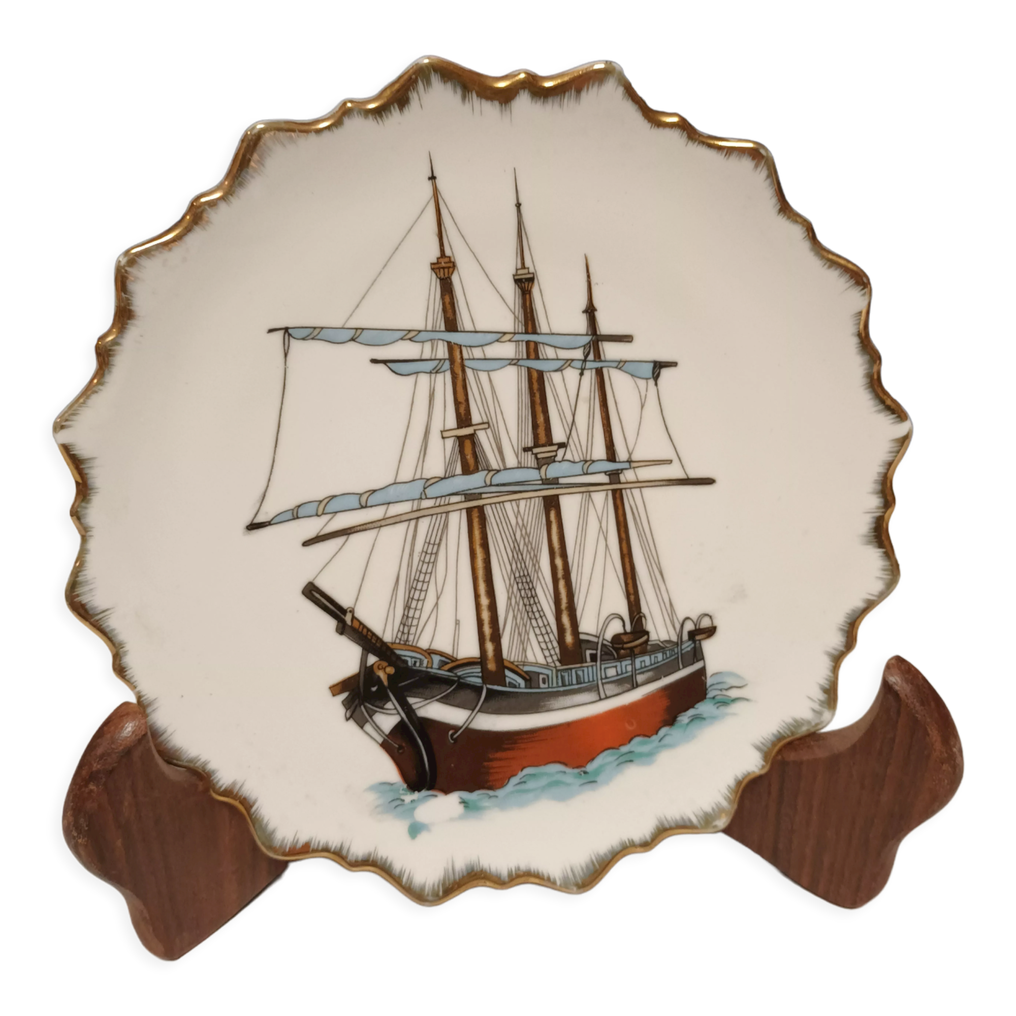 Assiette décorative bateaux voilier