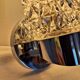 Pair of vintage Art Deco space age chrome and molded glass wall sconces