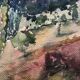 Painting watercolor painting South of France circa 1950
