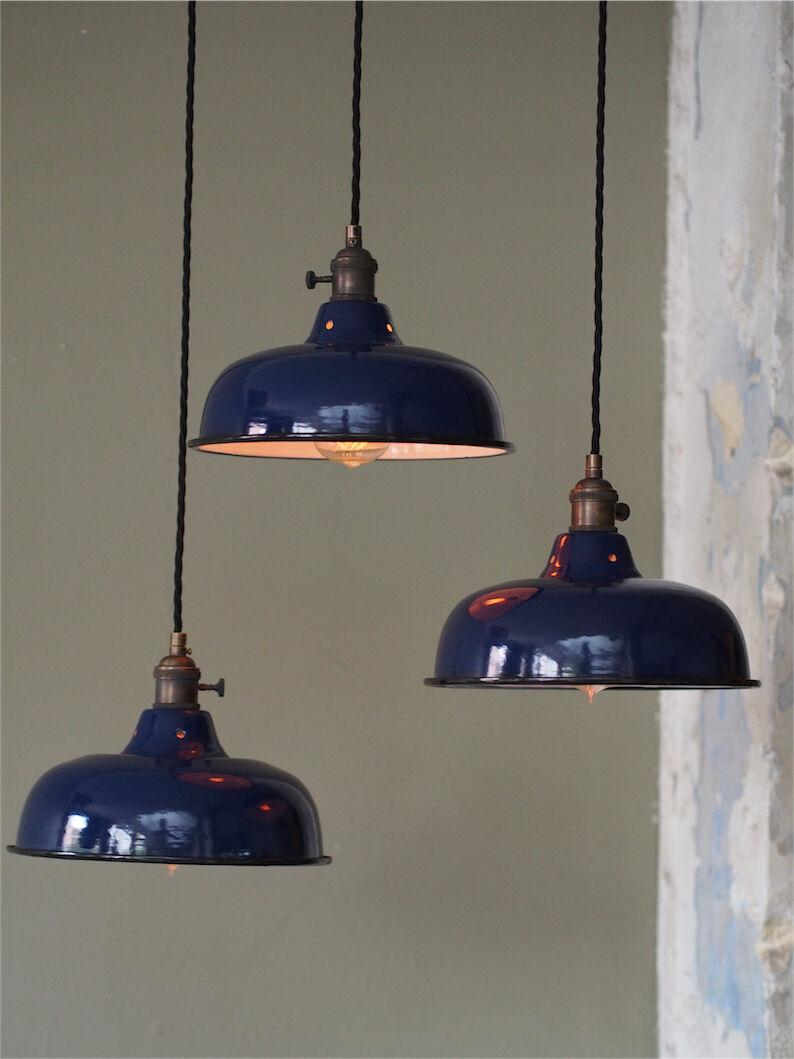 Day blind emailed midnight blue industrial lamp