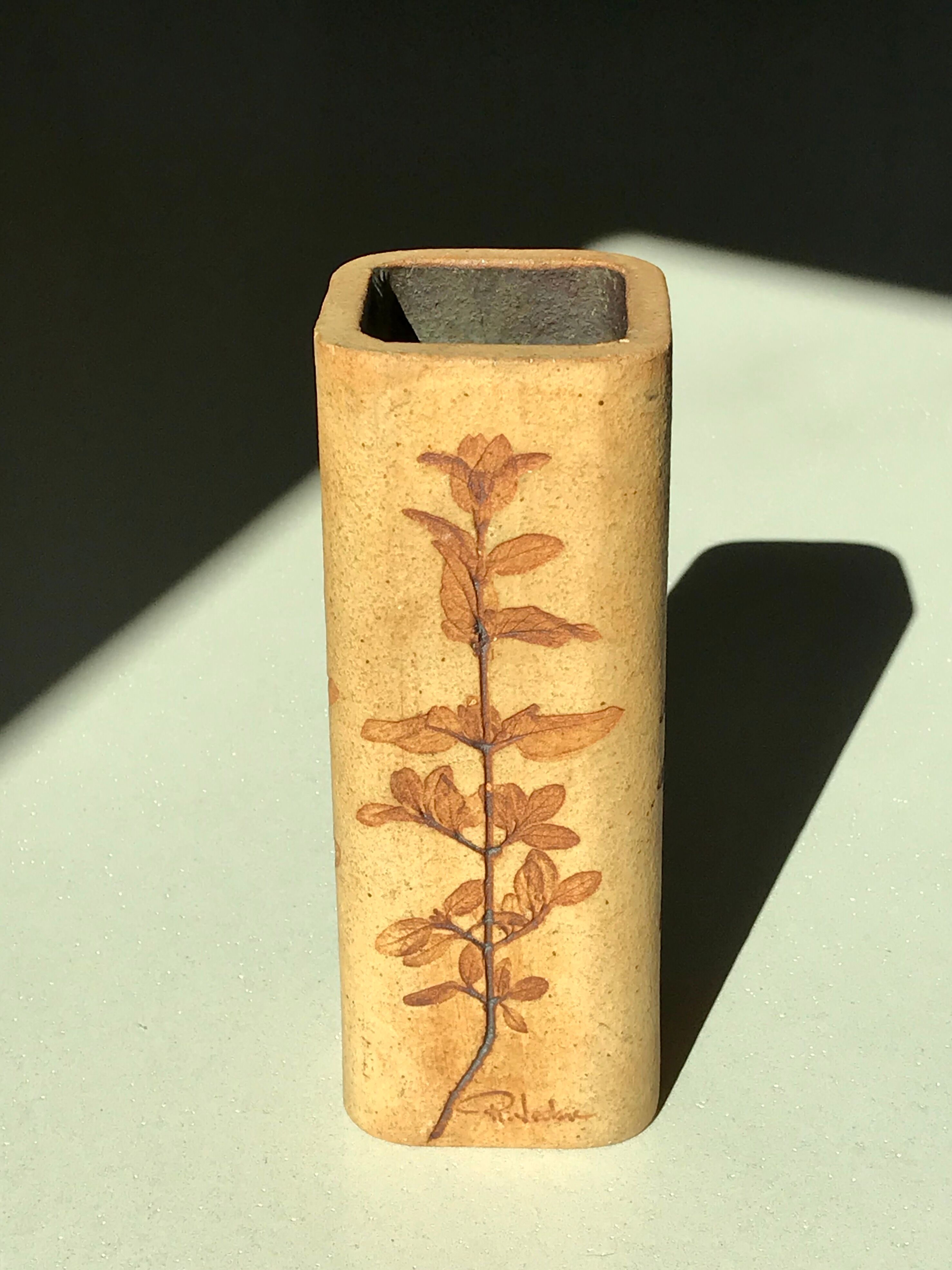 Pair of ceramic vases by Raymonde Leduc, Vallauris 60s