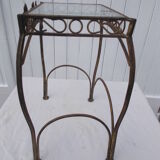 Table d'appoint fer forgé et verre