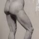 Drawing of a male nude in charcoal - academy signed and dated