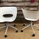 Fauteuil pivotant à roulette Tom Vac design Ron Arad édition Vitra vintage 90 blanc
