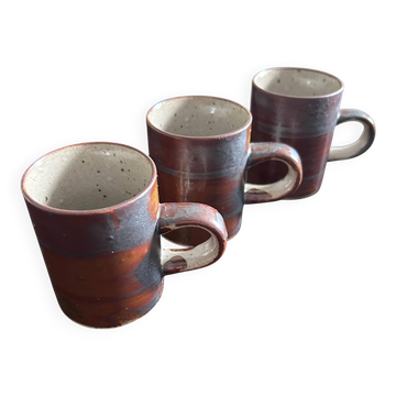 Set of 3 stoneware espresso cups