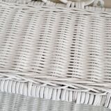 White wicker peacock shelf