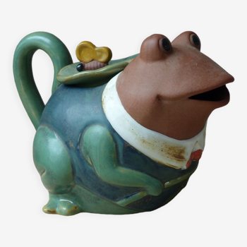 Authentic frog-shaped stoneware teapot made in Japan