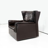 Midcentury leather wingback lounge- or clubchair