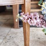 Solid oak farmhouse table with two-plank top