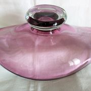 Centre de table sur pied de style Art Déco en cristal épais de Val Saint Lambert, années 1970