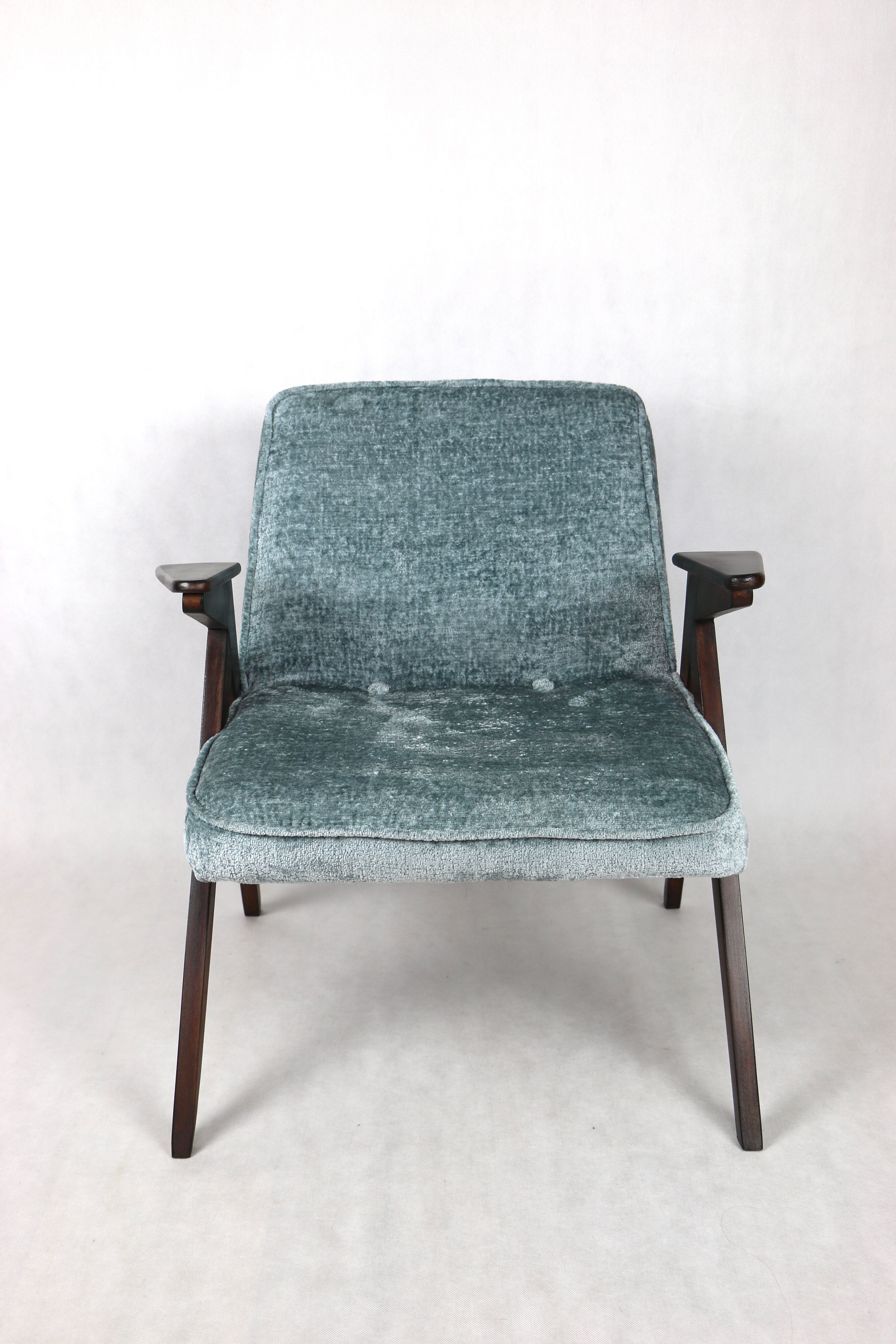 Light blue bunny armchair by józef chierowski, 1970s