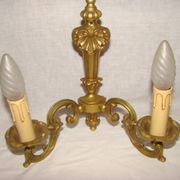 pair of bronze wall lights with 2 arms