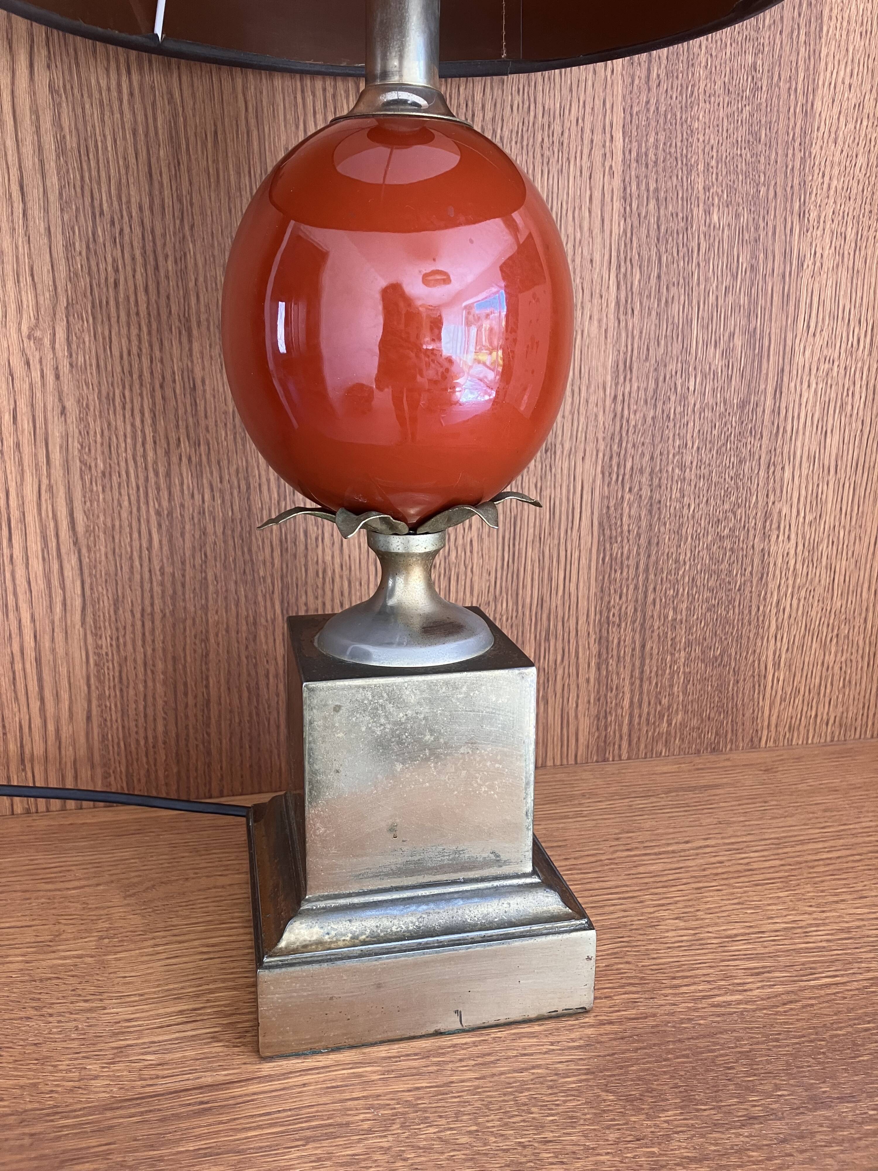 Dolphin Table Lamp Egg Maison Charles vintage 1970s