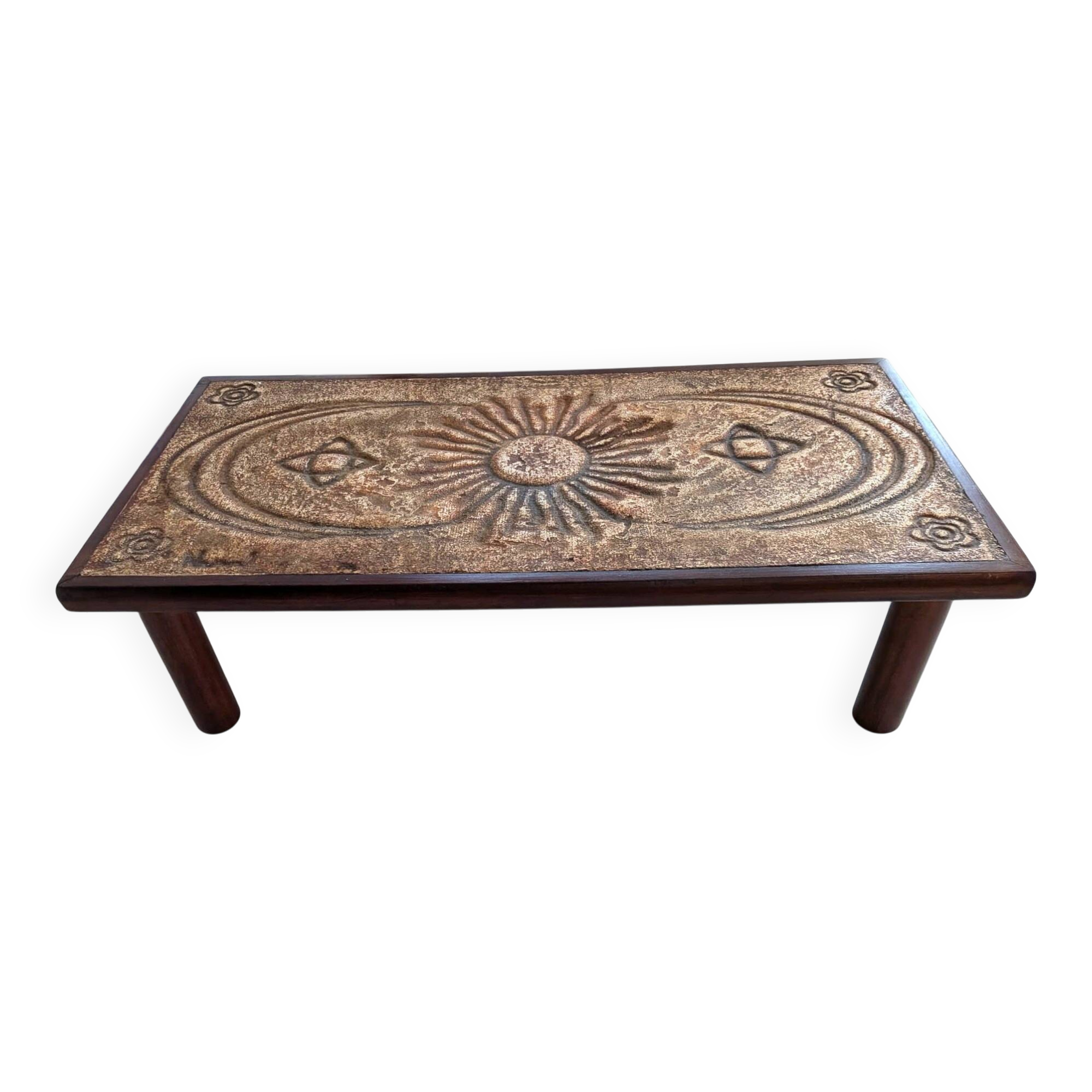 Table basse en pierre de lave émaillée de François Chaty