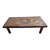 Lava stone coffee table enamelled by François Chaty