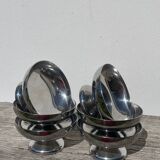 6 coupelles inox métal argenté 1970
