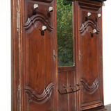 Large wooden coat rack 2 doors antique