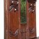Grand vestiaire porte-manteau en bois 2 portes ancien