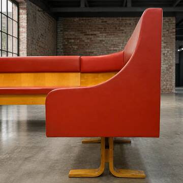 Vintage bench and chairs set Ludvík Volák wood 1970s Czechoslovakia