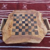 Jeux d'échecs rustique en bois d'olivier naturel