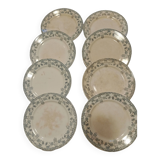 Set of 8 hazelnut Sarreguemines plates