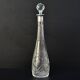 Carafe with antique glass liquor with diamond cap cut crystal silver frame