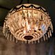 Glass and brass basket ceiling light - mid 20th century.