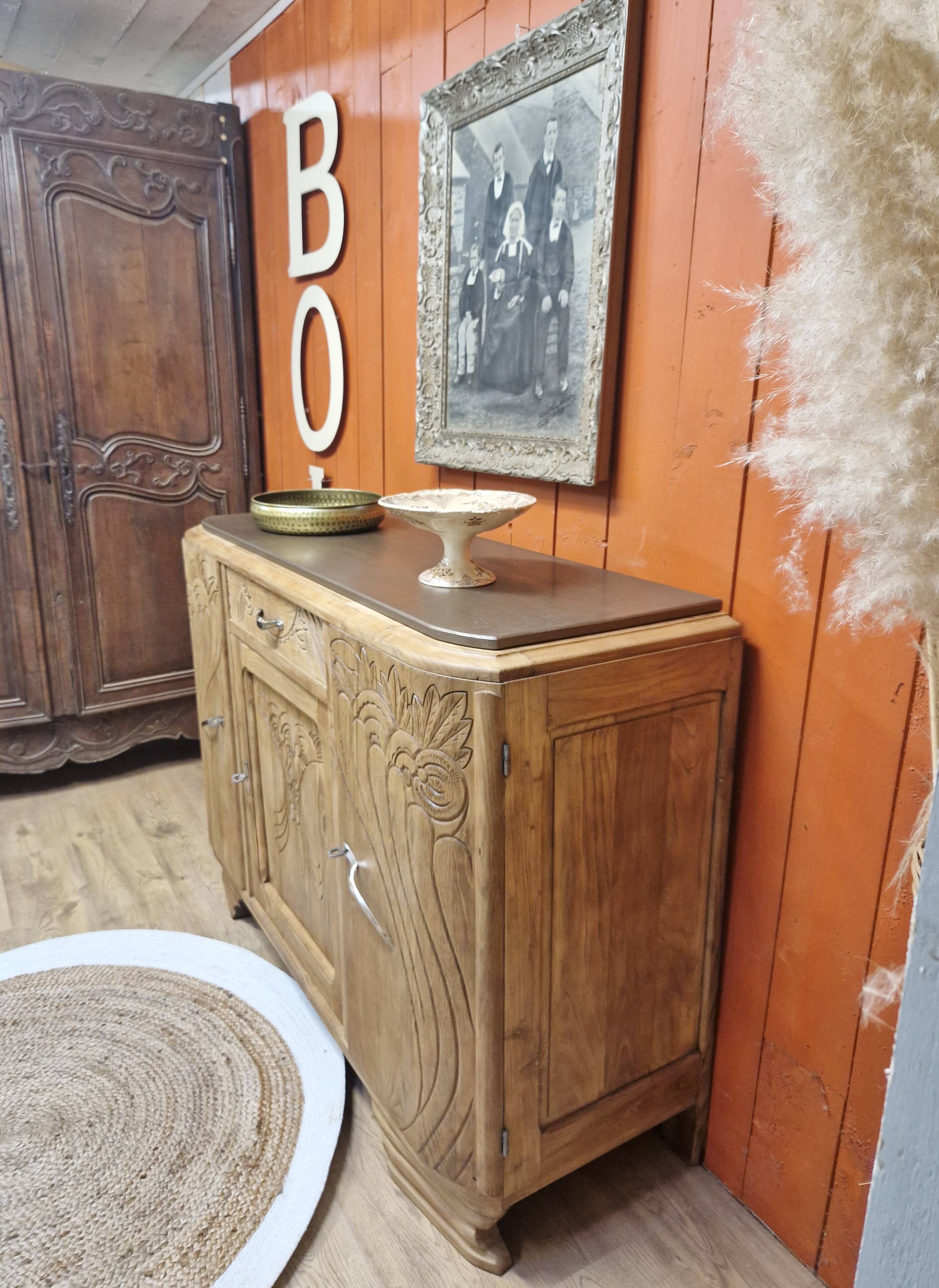 Renovated art deco oak sideboard