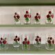 Set of 9 vintage glasses with flower designs - red roses -