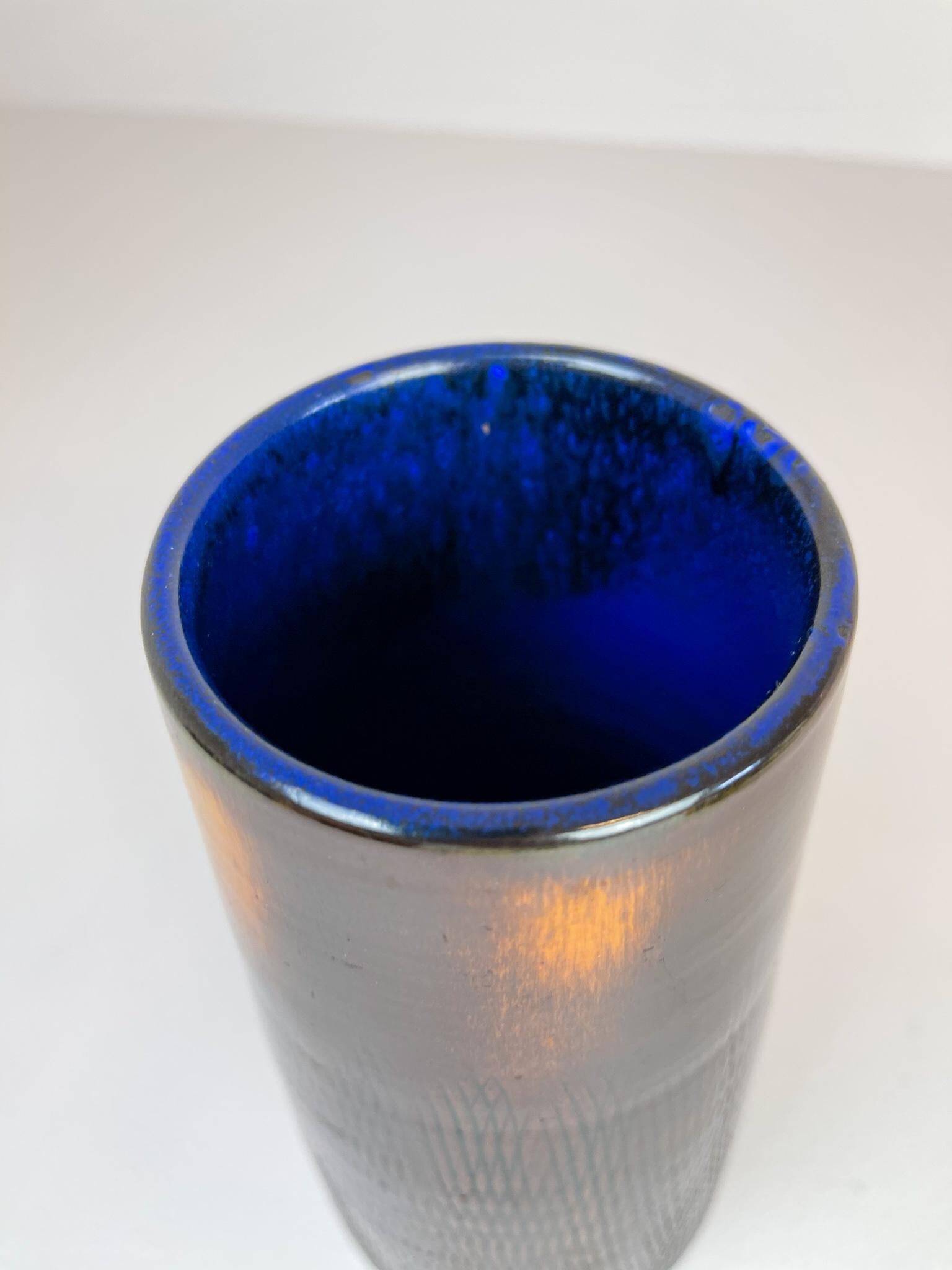 Mid-century modern set of 4 ceramic vases by Upsala-Ekeby "Fiamma" Sweden, 1960s.