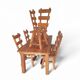 Elm wood brutalist wabi sabi dining set with 6 chairs & Table, 1960s