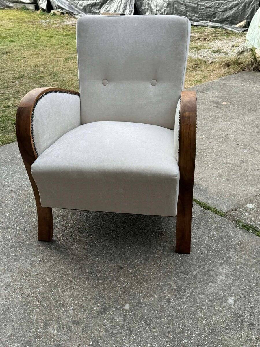 Vintage Art Deco Hungarian Armchair, 1930s