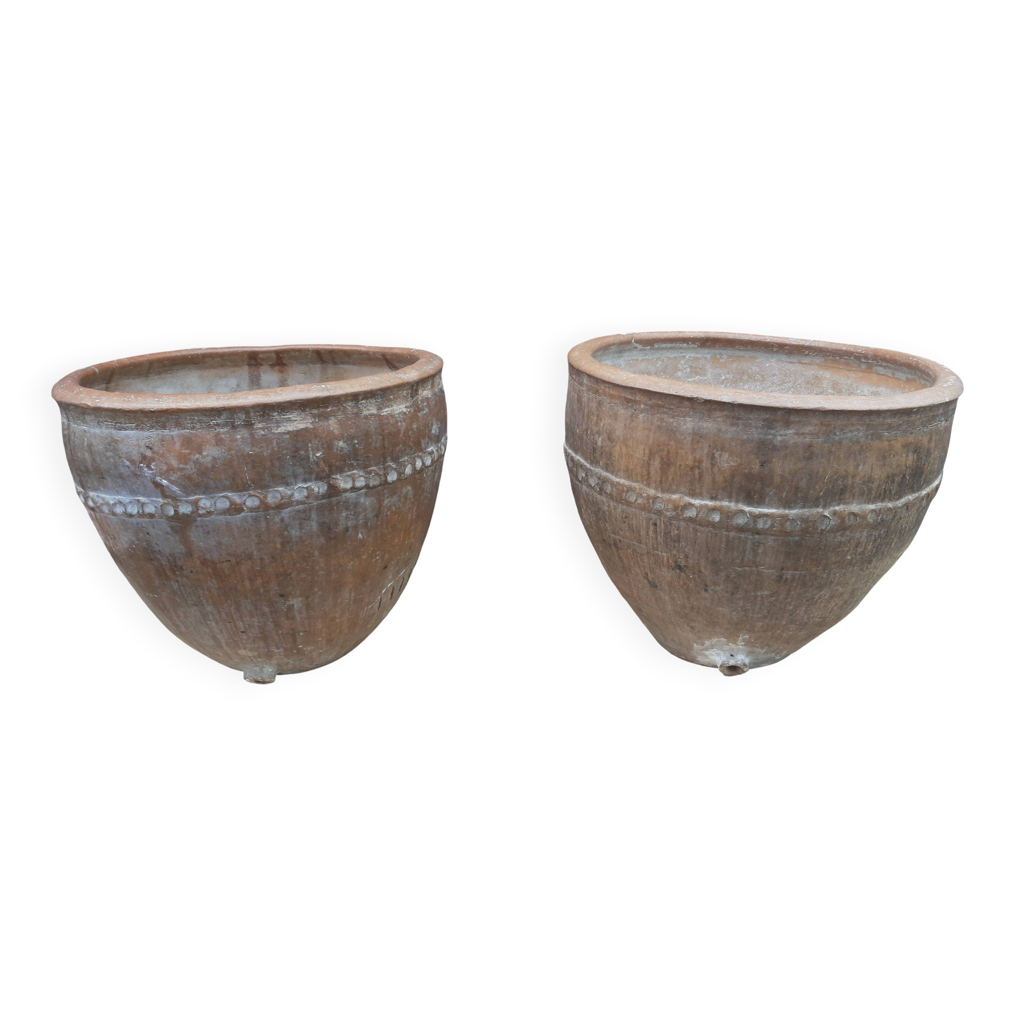 Paire de jarres ("cocios" ou "barreños"), Espagne, 18ème siècle.