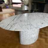 Restaurant to eat oval marble arabescato vintage Italy