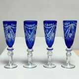 Carafe et verres cristal cobalt