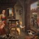 Scène intérieure du 19ème siècle peinture italienne