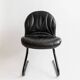 Vintage black leather cantilever chair with metal frame – 1980s Italian design