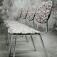 Series of four vintage italian chairs in chrome steel