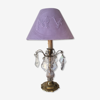 Table lamp crystal grapevines
