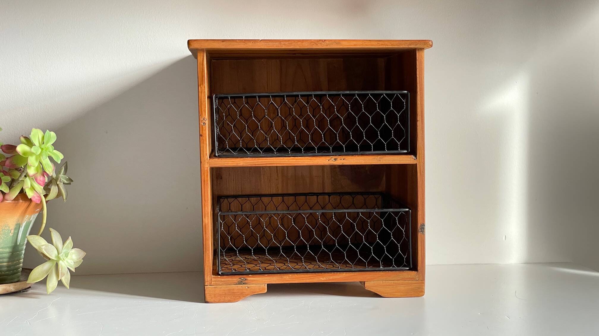 Wooden and metal drawer box from the 80s