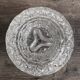 Antique covered jar in chiseled glass